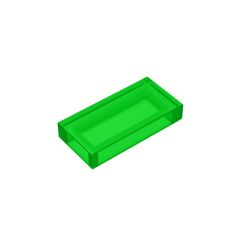 Tile 1 x 2 (Undetermined Type) #3069 Trans-Green