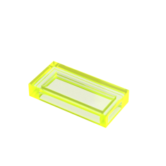 Tile 1 x 2 (Undetermined Type) #3069 Trans Neon Green