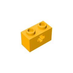 Technic Brick 1 x 2 with Axle Hole #31493 Bright Light Orange