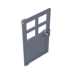 Door 1 x 4 x 6 with 4 Panes and Stud Handle #60623 Flat Silver