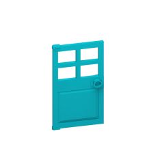 Door 1 x 4 x 6 with 4 Panes and Stud Handle #60623 Dark Turquoise