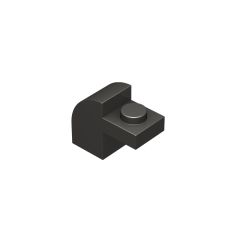 Brick Curved 1 x 2 x 1 1/3 with Curved Top #6091 Metallic Black