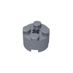 Brick Round 2 x 2 with Axle Hole #6143 Flat Silver