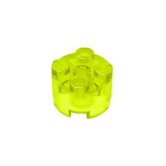 Brick Round 2 x 2 with Axle Hole #6143 Trans-Bright Green