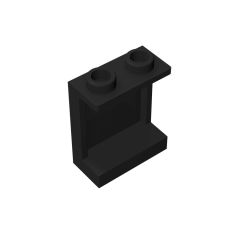 Panel 1 x 2 x 2 With Side Supports - Hollow Studs #87552 Black 10 pieces