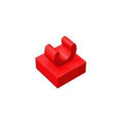 Tile Special 1 x 1 with Clip with Rounded Edges #15712 Red