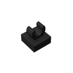 Tile Special 1 x 1 with Clip with Rounded Edges #15712 Black