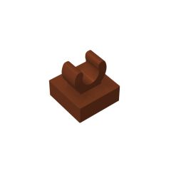 Tile Special 1 x 1 with Clip with Rounded Edges #15712 Reddish Brown