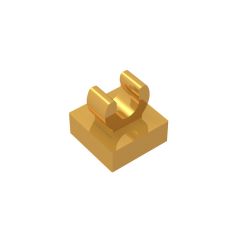 Tile Special 1 x 1 with Clip with Rounded Edges #15712 Pearl Gold