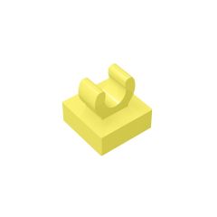 Tile Special 1 x 1 with Clip with Rounded Edges #15712 Bright Light Yellow