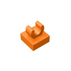 Tile Special 1 x 1 with Clip with Rounded Edges #15712 Orange