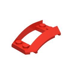Wheel Arch, Wedge 4 x 3 Open with Cutout and Four Studs #47755 Red