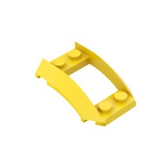 Wheel Arch, Wedge 4 x 3 Open with Cutout and Four Studs #47755 Yellow