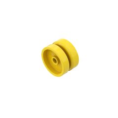Wheel 18mm D. x 12mm With Axle Hole And Stud, Solid Brake Rotor Lines #18976 Yellow