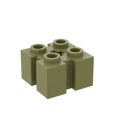Brick 2 x 2 with Groove A.Cr.Hole #90258 Olive Green