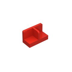 Panel 1 x 2 x 1 with Rounded Corners and Central Divider #93095 Red