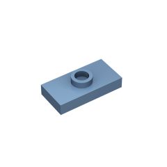 Plate Special 1 x 2 with 1 Stud with Groove and Inside Stud Holder (Jumper) #15573 Sand Blue