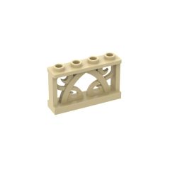 Fence Ornamented 1 x 4 x 2 with 4 Studs #19121 Tan