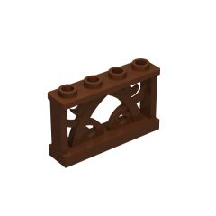 Fence Ornamented 1 x 4 x 2 with 4 Studs #19121 Reddish Brown