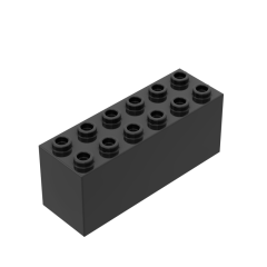 Brick Special 2 x 6 x 2 Weight with Sealed Bottom and Dimples on Ends #73843 Black