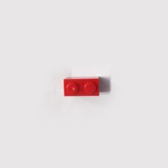 Brick 1 x 2 without Bottom Tube #3065 Red