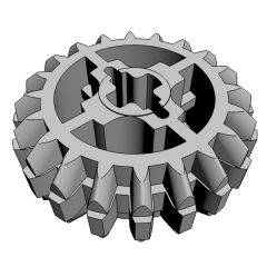 Technic Gear 20 Tooth Double Bevel with Axle Hole Type 1 [+ Opening] #18575